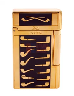 Зажигалка трубочная Lubinski Celebration, золото с бордо