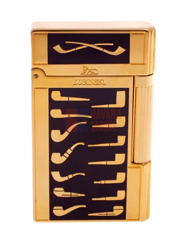 Зажигалка трубочная Lubinski Celebration, золото с бордо