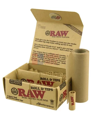 Сигаретная бумага RAW ROLLS MASTERPIECE рулон 3метра + 30 бум.фильтров 