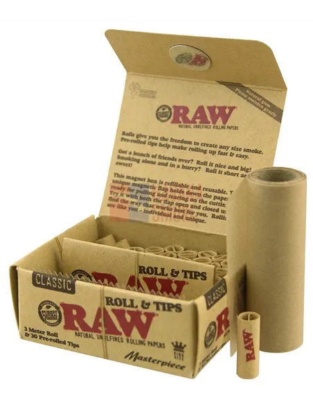Сигаретная бумага RAW ROLLS MASTERPIECE рулон 3метра + 30 бум.фильтров 