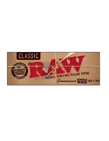 Сигаретная бумага RAW SINGLE WIDE + TIPS CONNOISSEUR (24пач х50лист) 