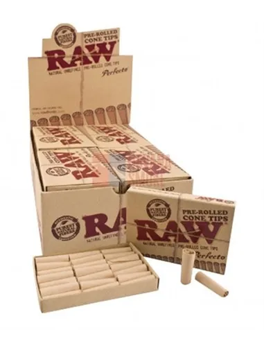 Сигаретные фильтры RAW PREROLLED CONE TIPS бумажные конические (20пач x21шт)