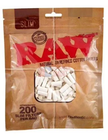 Сигаретные фильтры RAW SLIM COTTON (200шт)
