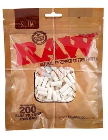 Сигаретные фильтры RAW SLIM COTTON (200шт)