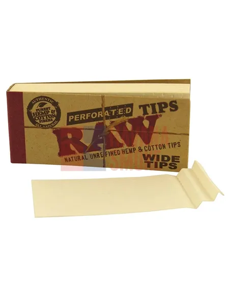 Сигаретные фильтры RAW TIPS WIDE бумажные 56х25мм (50пач x50 листов)