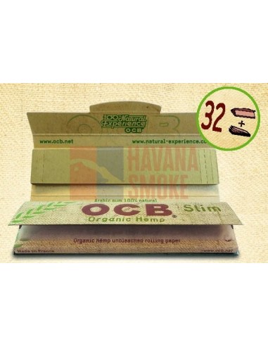 Сигаретная бумага OCB SLIM ORGANIC + фильтры (32пач х 32лист + 32 фильтра) OCBSLORGTIP2432 - купить в интернет-магазине Havana Smoke