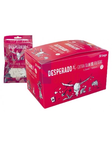 Сигаретные фильтры DESPERADO EXTRA SLIM XL 22 X 5.3 (30пач x 100шт) - купить в интернет-магазине Havana Smoke