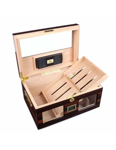 Хьюмидор Lubinski на 100 сигар cо стеклом, Эбеновое дерево Q2152