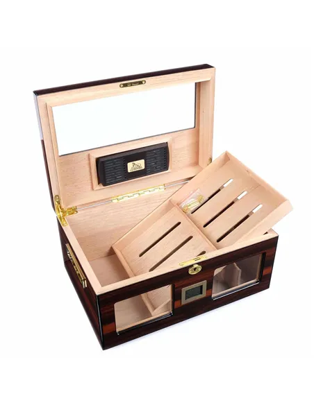 Хьюмидор Lubinski на 100 сигар cо стеклом, Эбеновое дерево Q2152