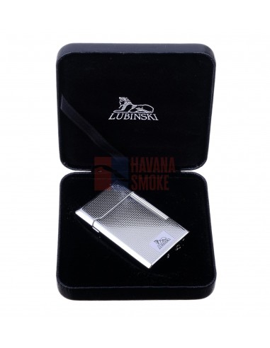 Зажигалка трубочная Lubinski Сполето, кремневая, серебристая в квадратик - купить в интернет-магазине Havana Smoke