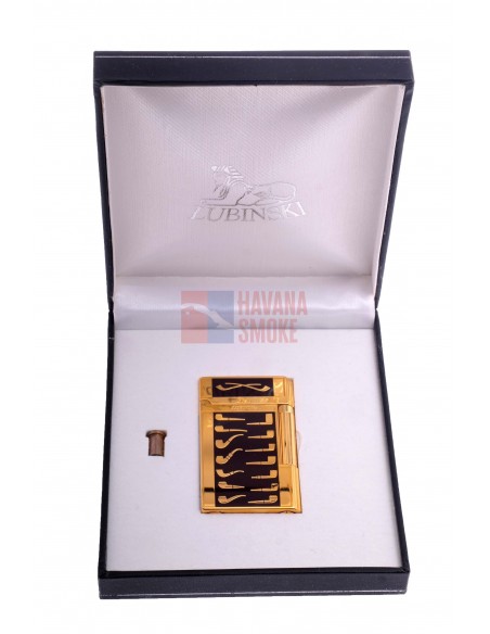 Зажигалка трубочная Lubinski Celebration, золото с бордо - купить в интернет-магазине Havana Smoke