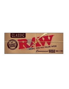 Сигаретная бумага RAW SINGLE WIDE + TIPS CONNOISSEUR (24пач х50лист)  - купить в интернет-магазине Havana Smoke