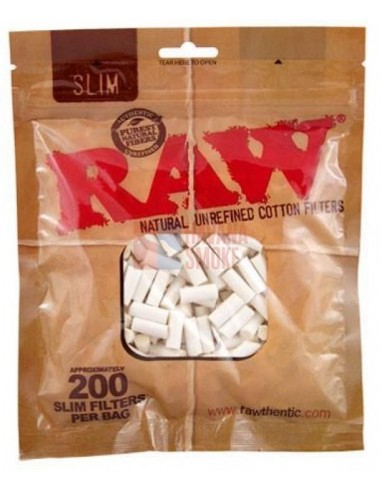 Сигаретные фильтры RAW SLIM COTTON (200шт) - купить в интернет-магазине Havana Smoke