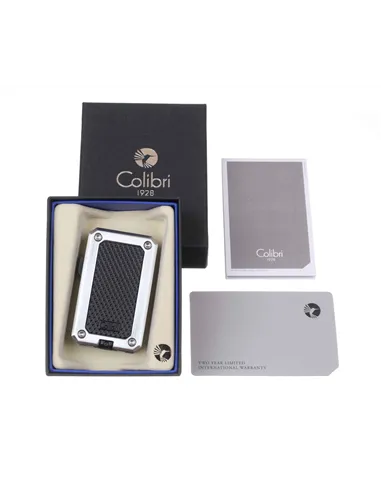 Зажигалка сигарная Colibri Rally, черная-хром-LI360T2