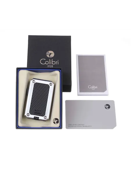 Зажигалка сигарная Colibri Rally, черная-хром-LI360T2
