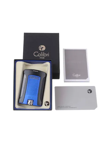Зажигалка сигарная Colibri Daytona, черно-синяя-LI770T13