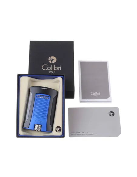 Зажигалка сигарная Colibri Daytona, черно-синяя-LI770T13