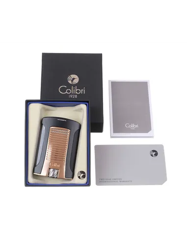 Зажигалка сигарная Colibri Daytona, черная-розовое золото-LI770T17