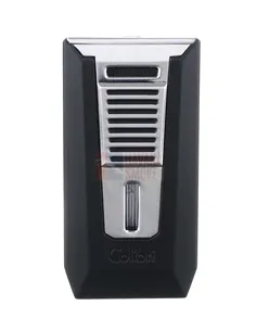Зажигалка сигарная Colibri Slide (двойное пламя), черная-хром-LI850T11