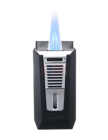 Зажигалка сигарная Colibri Slide (двойное пламя), черная-хром-LI850T11
