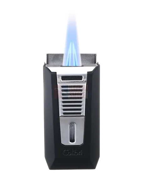 Зажигалка сигарная Colibri Slide (двойное пламя), черная-хром-LI850T11