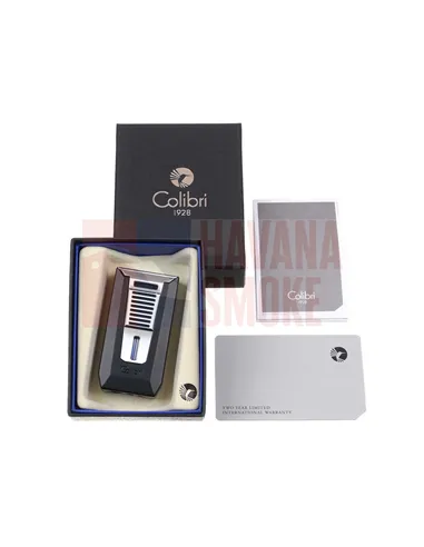 Зажигалка сигарная Colibri Slide (двойное пламя), черная-хром-LI850T11