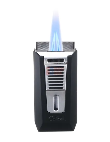Зажигалка сигарная Colibri Slide (двойное пламя), черная-хром-LI850T11