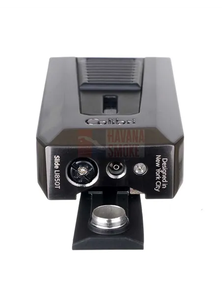 Зажигалка сигарная Colibri Slide (двойное пламя), черная-оружейная сталь-LI850T12
