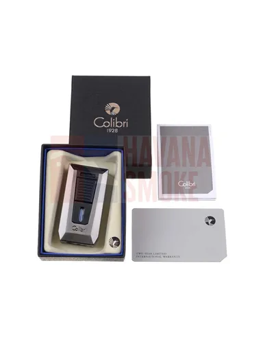 Зажигалка сигарная Colibri Slide (двойное пламя), черная-оружейная сталь-LI850T12