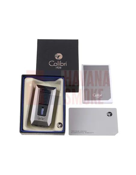 Зажигалка сигарная Colibri Slide (двойное пламя), черная-оружейная сталь-LI850T12