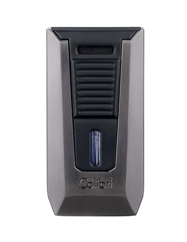 Зажигалка сигарная Colibri Slide (двойное пламя), черная-оружейная сталь-LI850T12