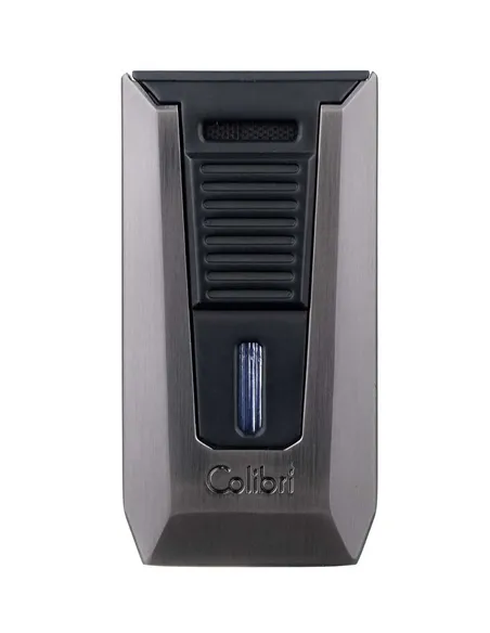 Зажигалка сигарная Colibri Slide (двойное пламя), черная-оружейная сталь-LI850T12