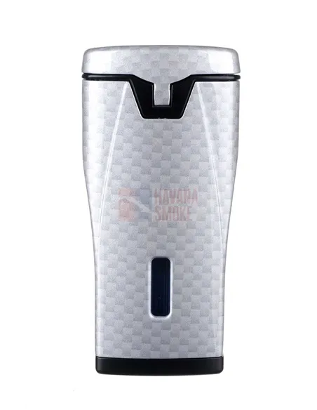 Зажигалка сигарная Colibri Monaco (тройное пламя), серебристый карбон-LI880T11