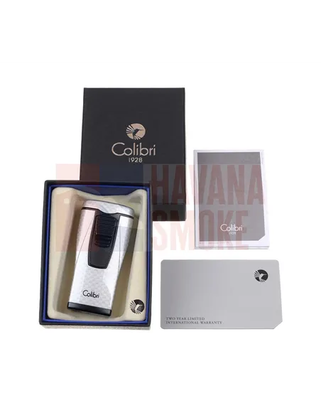 Зажигалка сигарная Colibri Monaco (тройное пламя), серебристый карбон-LI880T11