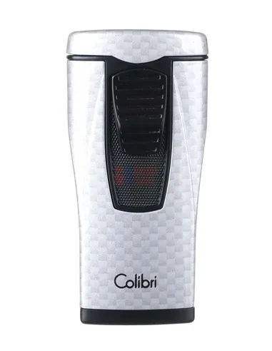 Зажигалка сигарная Colibri Monaco (тройное пламя), серебристый карбон-LI880T11