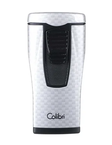 Зажигалка сигарная Colibri Monaco (тройное пламя), серебристый карбон-LI880T11