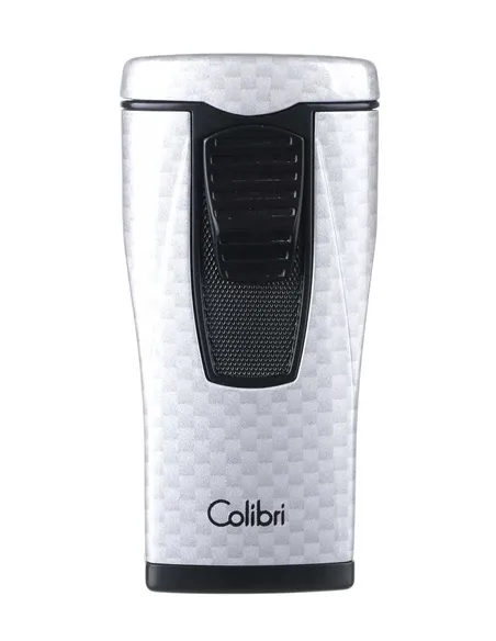 Зажигалка сигарная Colibri Monaco (тройное пламя), серебристый карбон-LI880T11