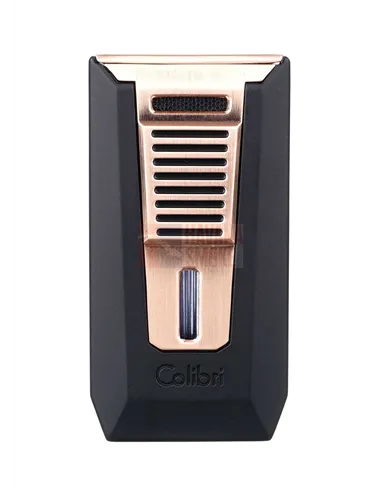 Зажигалка сигарная Colibri Slide (двойное пламя), черная-розовое золото LI850T13