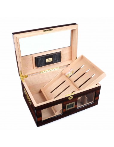 Хьюмидор Lubinski на 100 сигар cо стеклом, Эбеновое дерево Q2152 - купить в интернет-магазине Havana Smoke