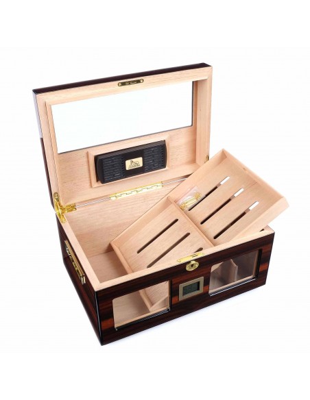 Хьюмидор Lubinski на 100 сигар cо стеклом, Эбеновое дерево Q2152 - купить в интернет-магазине Havana Smoke