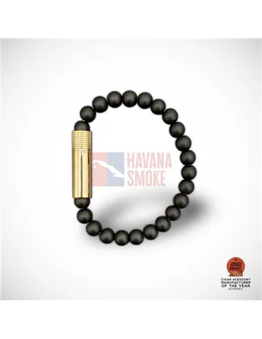 PUNCH BRACELET - Gold Matte Black Onyx