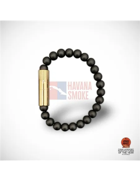 PUNCH BRACELET - Gold Matte Black Onyx