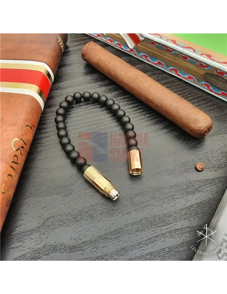 PUNCH BRACELET - Gold Matte Black Onyx