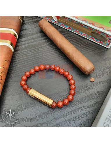 PUNCH BRACELET - Gold Carnelian