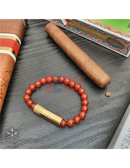 PUNCH BRACELET - Gold Carnelian