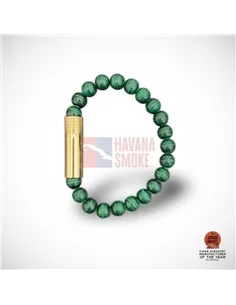 PUNCH BRACELET - Gold Malachite