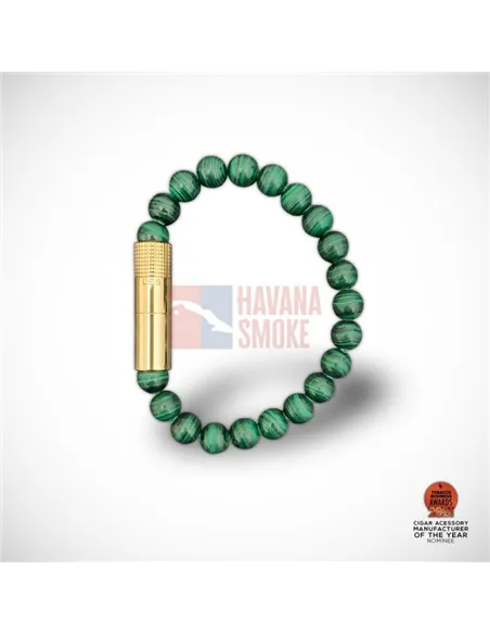 PUNCH BRACELET - Gold Malachite