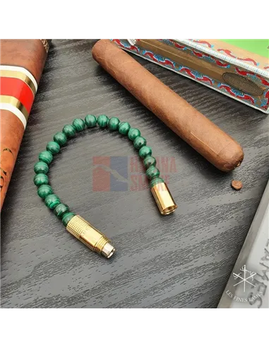 PUNCH BRACELET - Gold Malachite