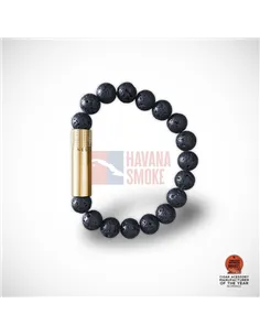 PUNCH BRACELET - Lava Stone Brass