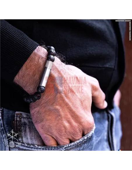 PUNCH BRACELET - Lava Stone